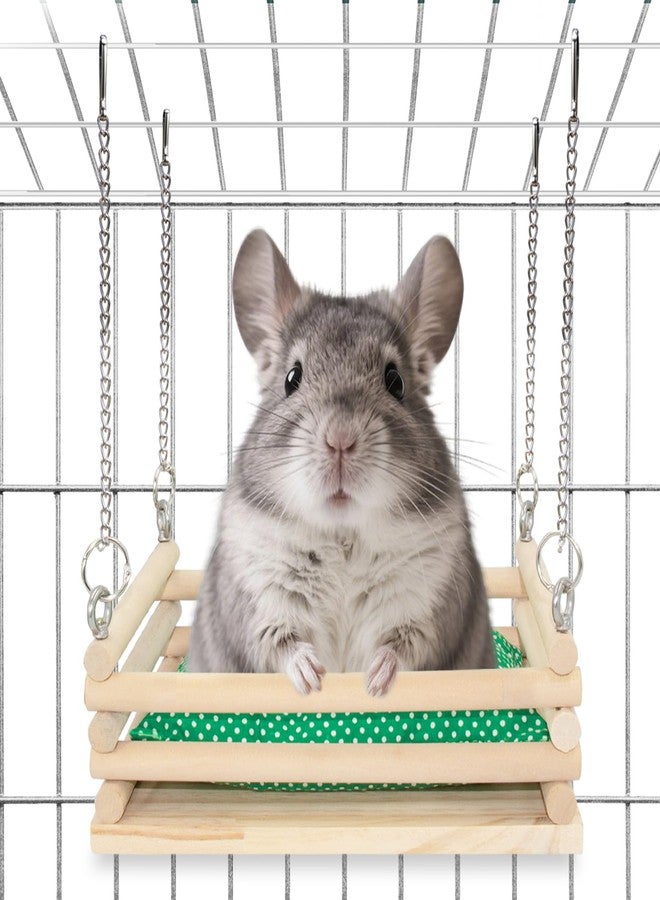 Jevnd Wooden Chinchilla Hammock with Soft Mat for Cage Swing, Chinchilla Bed Hanging Cage Accessories Wood Toys, Indoor Chinchillas Swing House Hut Ledges and Platforms Habitat - Image 1